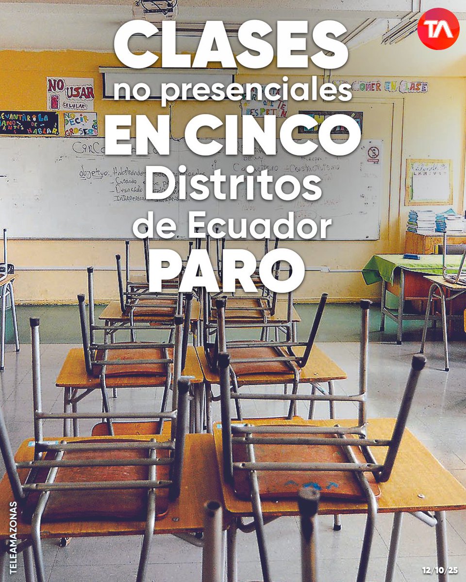 #ATENCIÓN | El Ministerio de Educación dispuso clases no presenciales en cinco distritos educativos por el paro de la Conaie ow.ly/nr2X50Xaj6g