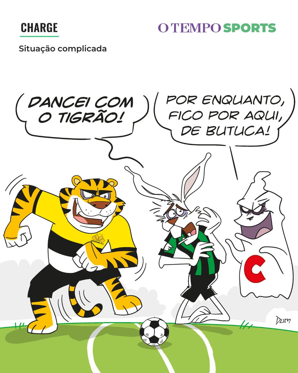otempo's tweet image. TROPEÇO NO SUL- Confira a charge de @Dum_Ilustrador , que aborda a derrota do América para o Criciúma e a situação complicada do Coelho na Série B.

💬 E aí? O que achou?

#OTEMPO #futebol #coelho #américa #sérieb