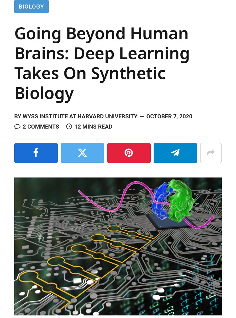 Eleventhstar1's tweet image. โThe breakthroughs described in these studies demonstrate the power of melding computation with synthetic biology to develop new and more powerful bioinspired technologies, leading to new insights into fundamental mechanisms of biological controlโ
2020
scitechdaily.com/going-beyond-hโฆ