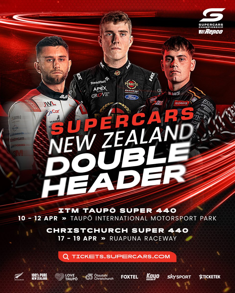 supercars's tweet image. Double the Tracks. Double the Thrill. One Epic NZ Motorsport Journey 🇳🇿

Tickets are on sale NOW 👉 brnw.ch/21wWyX1 #RepcoSC #Supercars #Bathurst1000