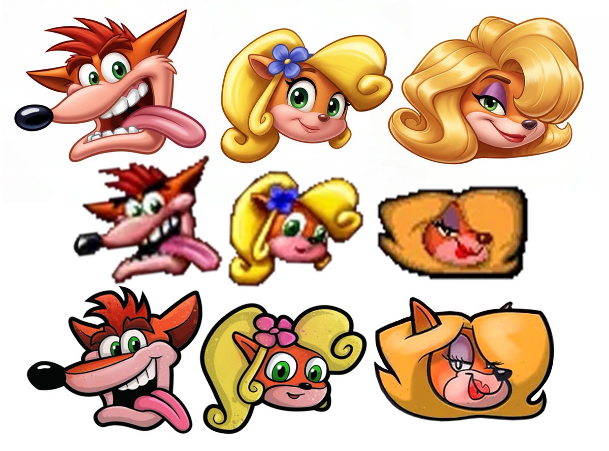 A client asked me to redo some Crash icons.
I loved doing it because I hated the remaster icons!
I love how cute and well-painted the classic icons are, it's a shame the opportunity to do them well has already been lost!
#crashbandicoot #crashbandicootfanart