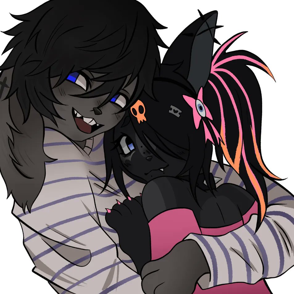 Real Goth Bunny Hugs (October 12th, 2025) 
gift art drawn by my friend Ash <a href="/towb404/">Ashley</a>
Thank you!!!