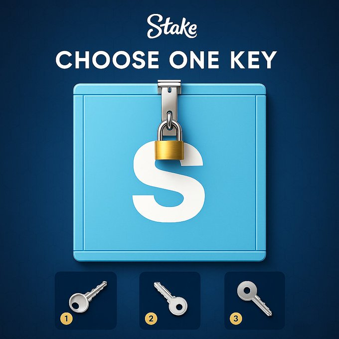 Guess which key unlocks the Vault

One lucky person who picks the correct one gets a tip!  

$5,000 Stake Monthly Leaderboard - lukerewards.com