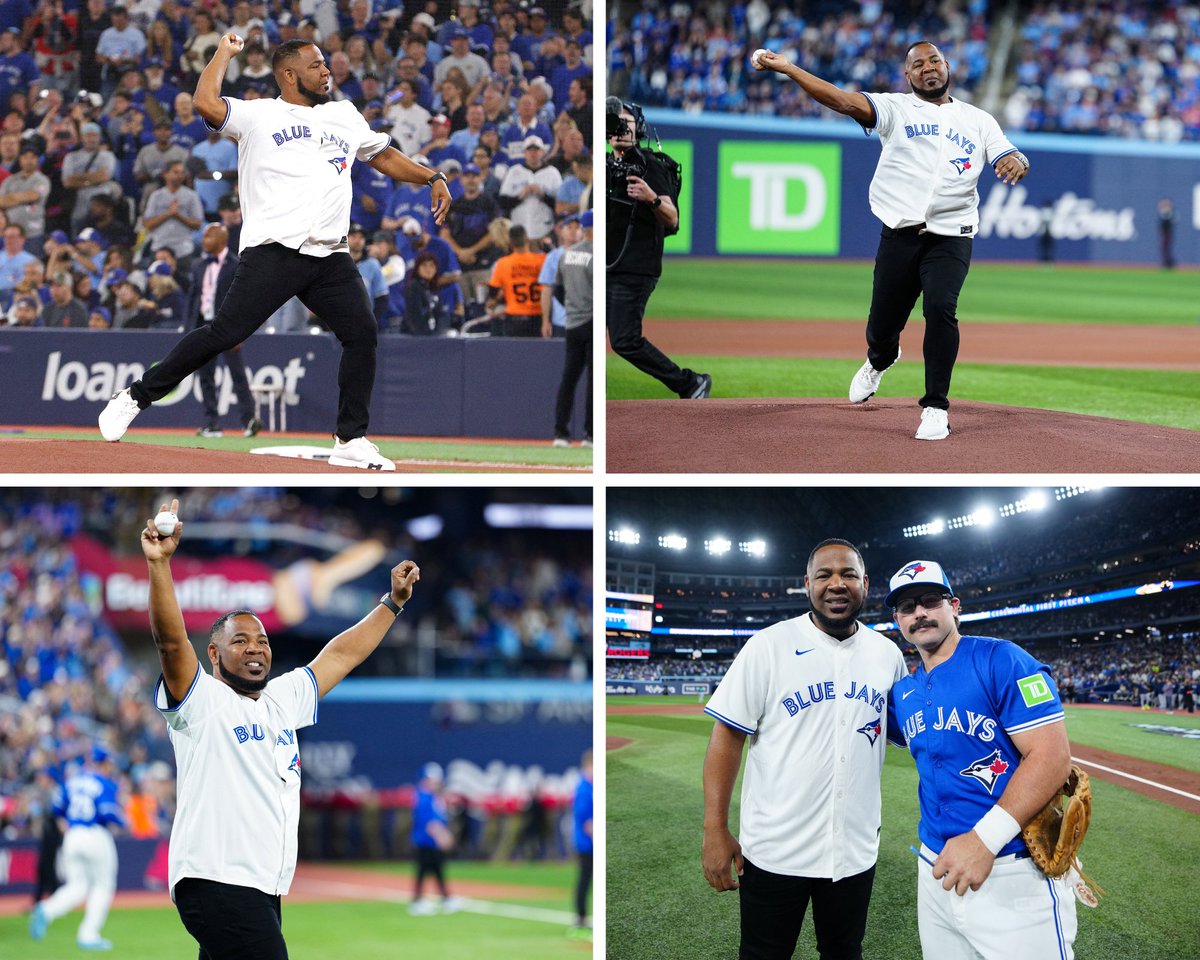 La Cotorra dio un paseo por Toronto para que Edwin Encarnación realizara el lanzamiento ceremonial previo al Juego 1 de la #ALCS. 🦜⚾️🇩🇴