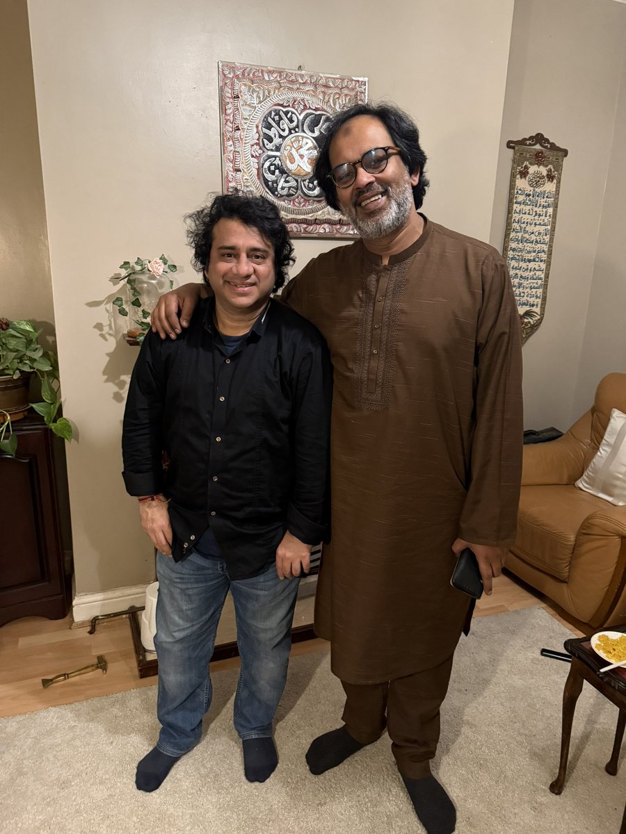 Such a pleasure to catch up with my Tabla Gurubhai maestro <a href="/tablashahbaz/">Shahbaz Hussain</a> bhai in Manchester, England this evening at his home and be showered with gracious hospitality and super delicious food 😊
