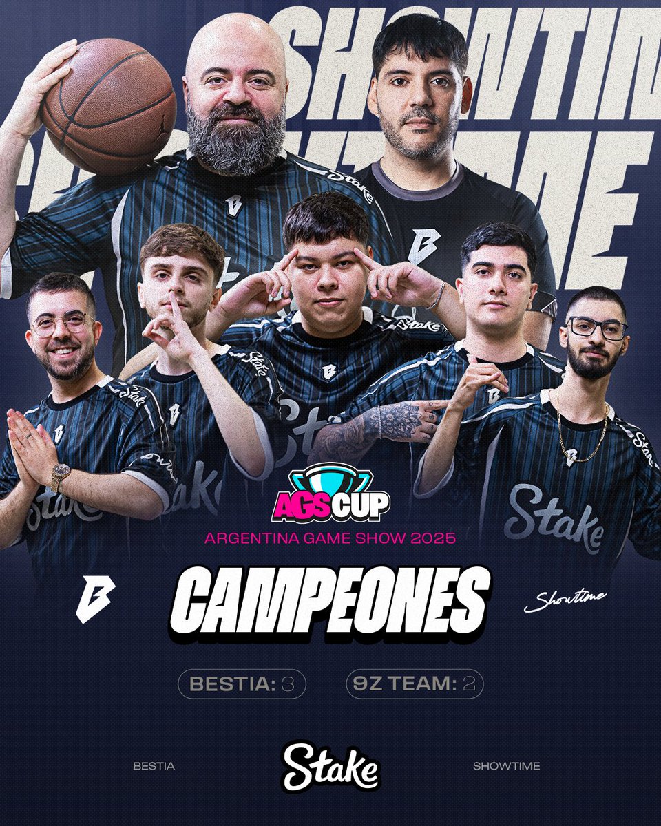 ¡SOMOS CAMPEONES DE LA <a href="/ArGameShow/">AGS Visa 🎮🕹️</a> CUP 2025!

Ganamos 3-2 contra <a href="/9zTeam/">9z Globant</a>. Gran final 👏

🇦🇷 <a href="/noktseCS/">Noktse</a> 
🇦🇷 <a href="/luchov_cs/">luchov</a> 
🇦🇷 <a href="/tomaszincs/">tomaszin</a> 
🇺🇾 <a href="/uytimo/">BESTIA timo</a> 
🇧🇷 <a href="/cass1n_/">cass1n</a> 

🇦🇷 <a href="/pino_csgo/">BESTIA pino ⭐️⭐️⭐️</a> 
🇦🇷 <a href="/zotefps/">Zote</a> 

GANÓ EL EQUIPO GRANDE 😉

#SomosBESTIA 😈