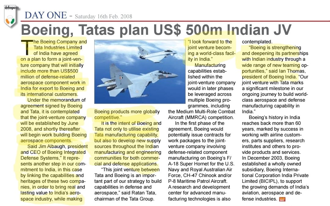 amandalouise416's tweet image. 🚨Thought I’d repost this and add some context.
Back in 2008, India’s business lobby openly bragged that it could use billion-dollar defense deals to pressure Boeing into transferring U.S. fighter-jet technology.
At the same time, Boeing announced a $500 million joint venture…