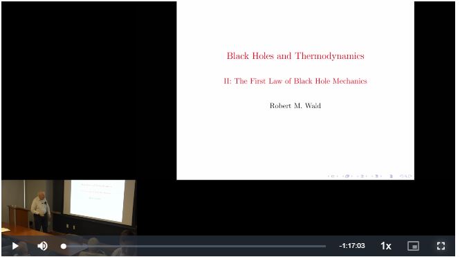 BahramShakerin's tweet image. [Robert Wald&apos;s Lectures]

Black holes and Thermodynamics 
Robert Wald

Lectures: 
1 - scgp.stonybrook.edu/video/video.ph…
2 - scgp.stonybrook.edu/video/video.ph…
3 - scgp.stonybrook.edu/video/video.ph…
Slides👇👇👇