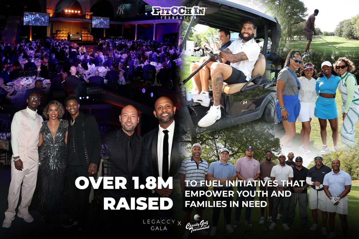 We’re excited to announce more than 1.8M funds were raised between the LegaCCy Gala &amp; Charity Golf Classic to honor <a href="/CC_Sabathia/">CC Sabathia</a>’s Hall of Fame career! All proceeds support educational &amp; athletic activities for the youth in our continued mission to turn dreams into reality 🙌