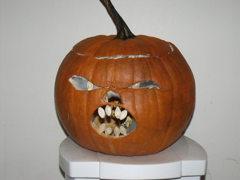 Was going through some photos and came across a Samhain Jack O' Lantern I carved back in 2009 or 2010. It went moldy before Halloween LOL