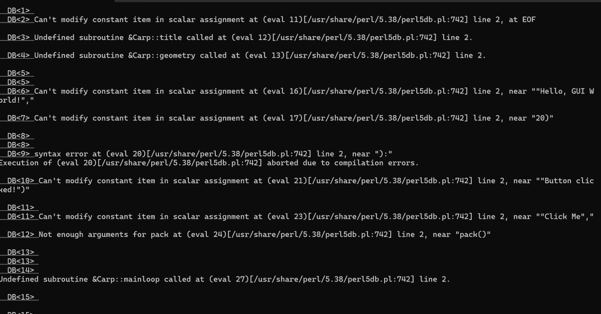 Coderad32's tweet image. perl debugging my test file

#Perl #programming