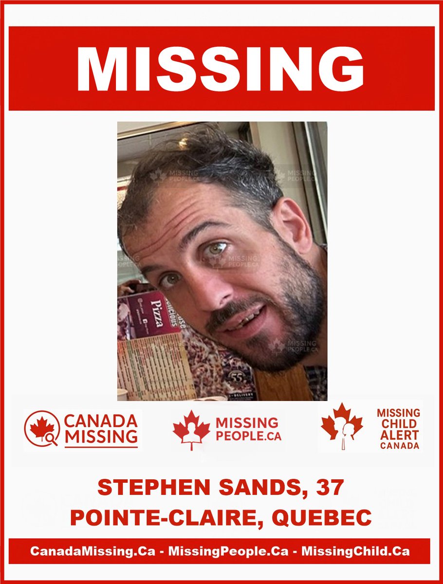 Missing_CA's tweet image. 🔗 Full story: missingpeople.ca/missing-man-in… 

🧭 MISSING MAN IN POINTE-CLAIRE, QUEBEC – STEPHEN SANDS, 37 – LAST SEEN SEPTEMBER 29, 2025 

📍 #Montreal #PointeClaire #QC #Quebec