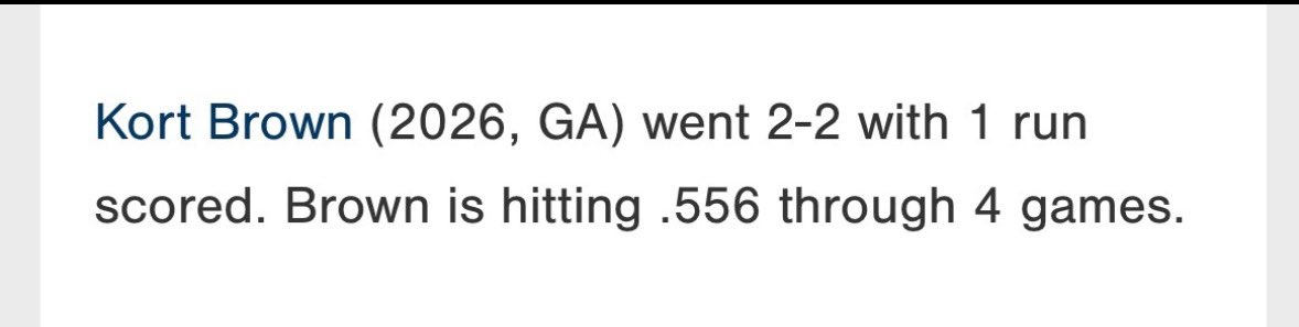 kortbrown9's tweet photo. Had a good weekend at the plate batted .556 with 5 RBIs @Landsharks_17u @PG_Georgia @Daniel_And12 @trey_pearce12 @JakeHarrelson @DFish12_ @BUncommitted @ewwil17 https://t.co/oeL19pk7fT