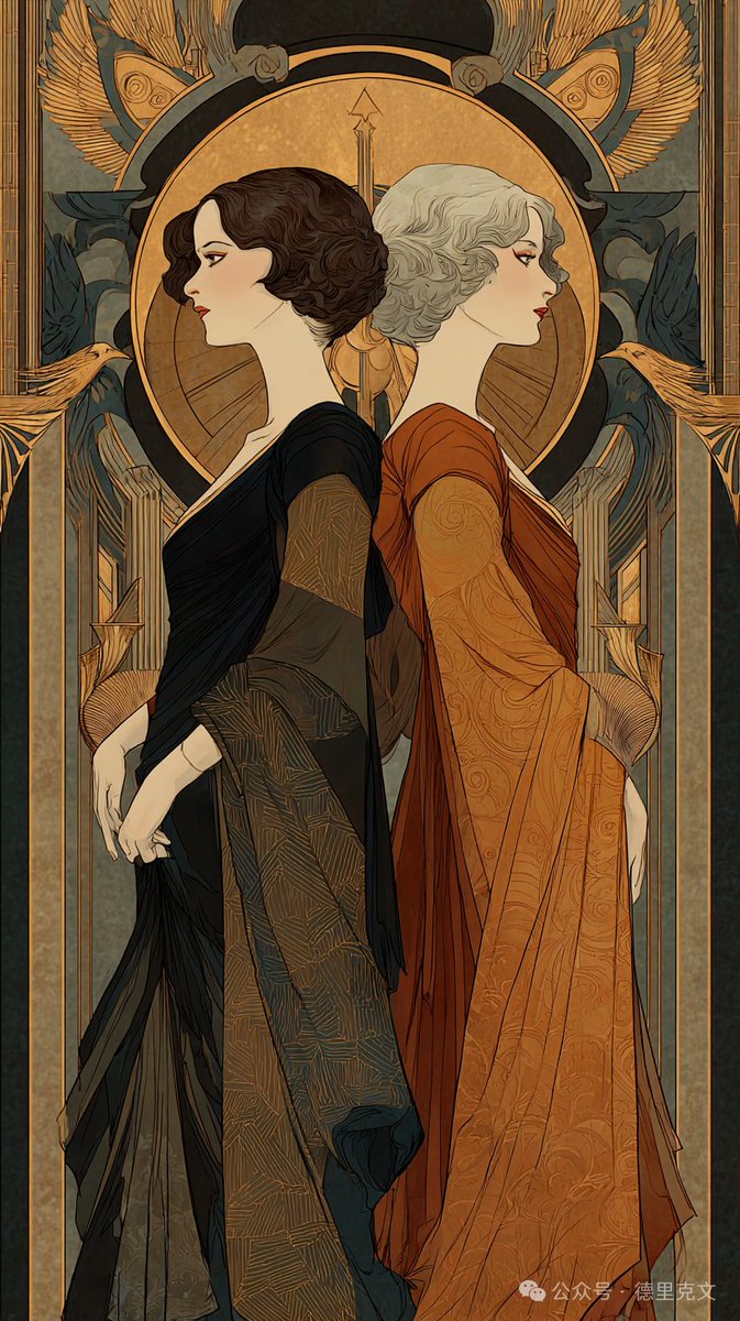 DevinGau's tweet photo. ✨ George Barbier’s “gilded elegance” now in AI! Known for sleek lines and opulent hues, try “elongated silhouettes + jewel-toned drama” to craft your own Deco masterpiece—every stroke whispers 1920s glamour! 👗 #AIPainting #VintageVogue #ArtDecoStyle
The prompt words are in the comment section.