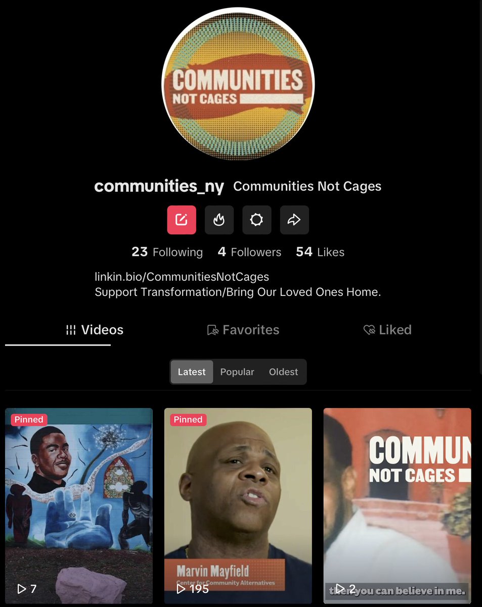 #CommunitiesNotCages is on TikTok! <a href="/Communities_NY/">Communities Not Cages</a>. Follow us there for short stories, actions you can take, and movement moments from our fight to overhaul racist and unjust sentences in New York.