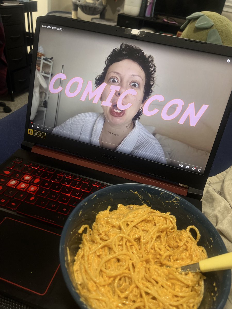 the depression is strong so we got vanillamace and some buffalo chicken spaghetti to make me feel better 🙂‍↕️