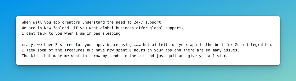 Great start to the week with this in my inbox 🤦‍♂️

I always feel sad for people who are so hostile and unkind.

Also, a negative side effect of AI: it’s hallucinating, giving false expectations, and incorrect instructions, causing the merchant to chase their own tail.