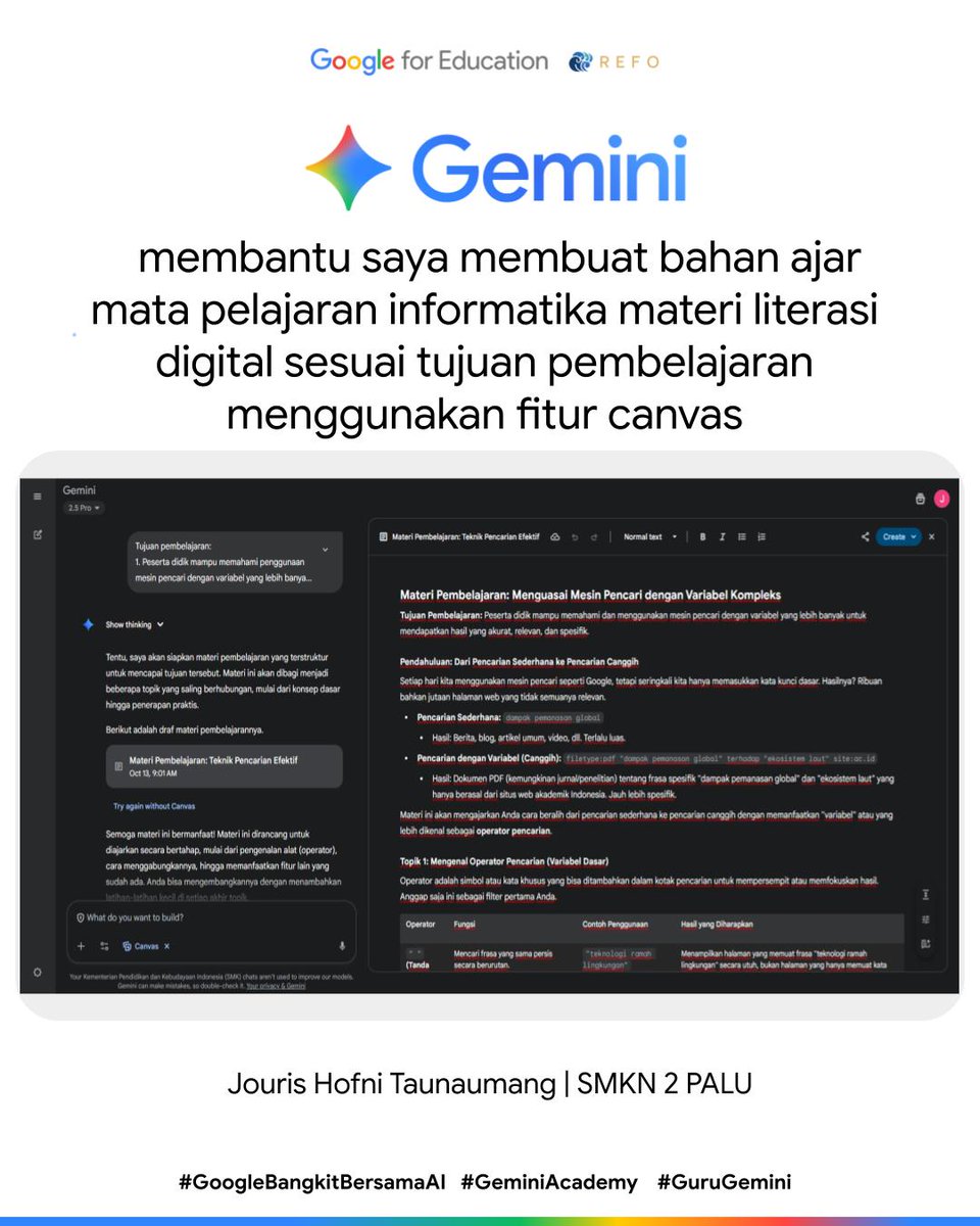 Kamu bisa ikutan juga  seperti saya 💪😌 #GeminiAcademy #GuruGemini