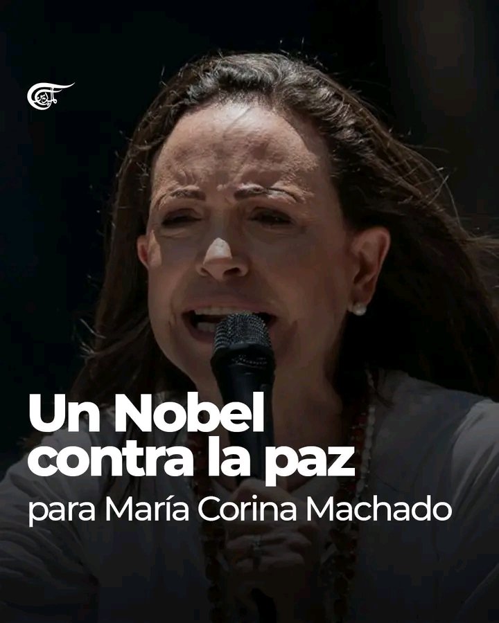 El Comité Nobel antepone la política a la paz. Este galardón no representa a los pueblos que buscan un mundo mejor, sino a intereses que buscan desestabilizar. Rechazamos esta decisión y su mensaje. #NoAlFascismo