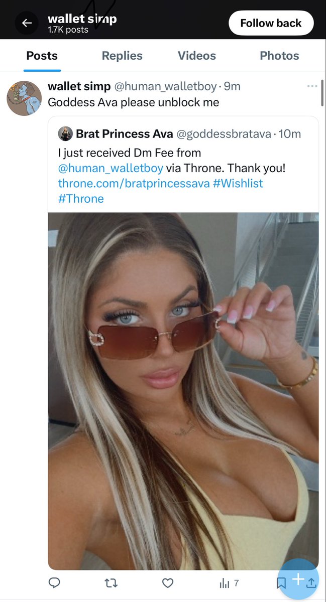 BarreyGetsItAll's tweet image. Cuck so desperate to get unblocked by @BratPrincessAva but being denied is all he’s gonna get🤣