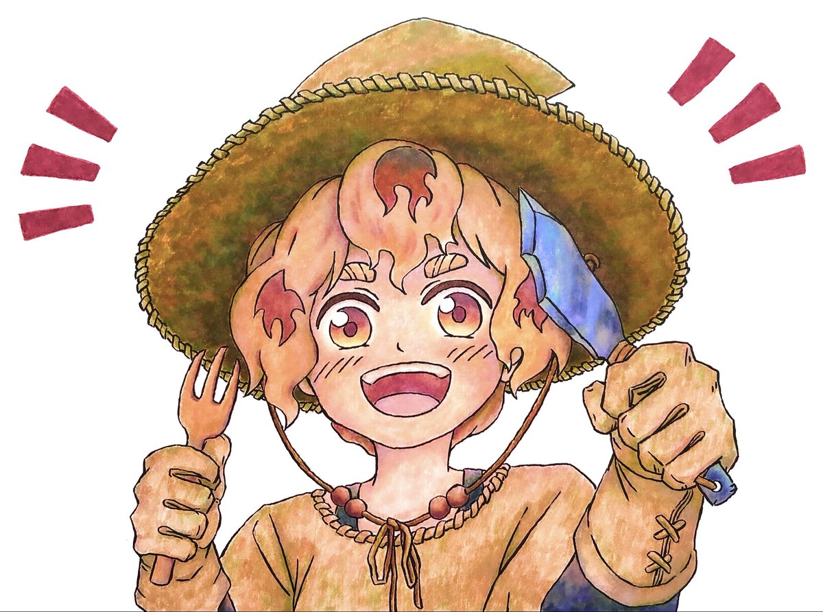 「オキビのタキビ」よりオキビを描きました😊