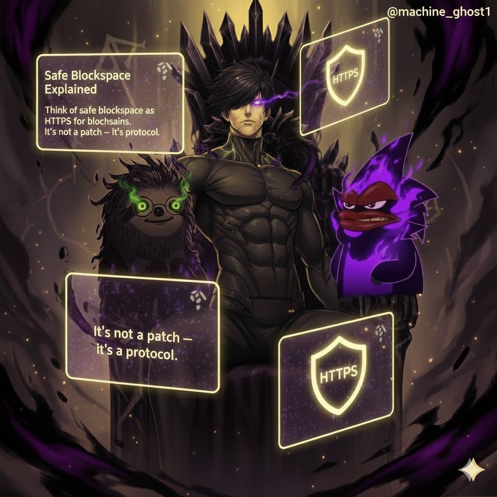 Machine_Ghost1's tweet image. Day 4 of posting everyday about @UseFirewall till Mainnet.
Think of Safe Blockspace as the HTTPS layer for blockchains a fundamental protocol that guarantees verified, secure, and transparent transaction execution. Just as HTTPS transformed the internet from a vulnerable…