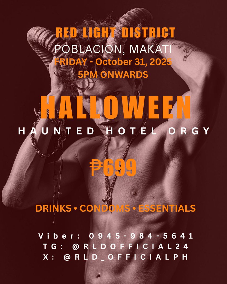 D MOST AWAITED Event of the Month! RLD 3rd HALLOWEEN  PARTY! 

Come and join us for an after-party event from Poblacion's street Halloween party. 

Slots is now OPEN for all Joiners. See you this Friday &amp; Saturday at POBLACION MAKATI VENUE for a Special Event.

Kindly DM &amp; Viber