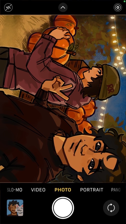 dick and tim at da gotham pumpkin patch