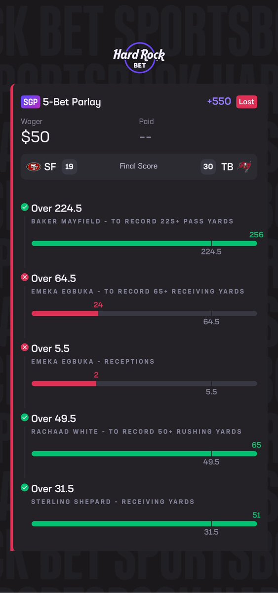 devonshlevin's tweet photo. @HardRockBet Nobody wants a bonus bet when your rules state that if a player(s) is injured within the specified time the legs will be removed and odds recalculated. Says absolutely nothing about a bonus bet! Terrible services and screwing so many people over. https://t.co/X5LOcDDCbO