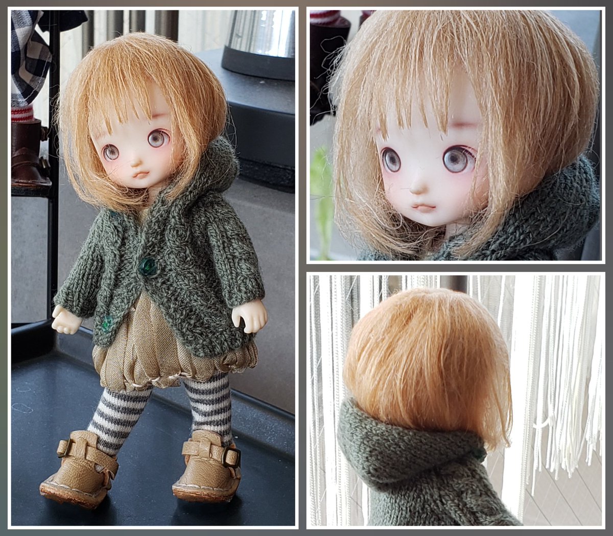 この、フードだとかマフラーとかの中に髪の毛しまった時の後頭部の丸みが大好物でなんでやんす。
#まめじ工房