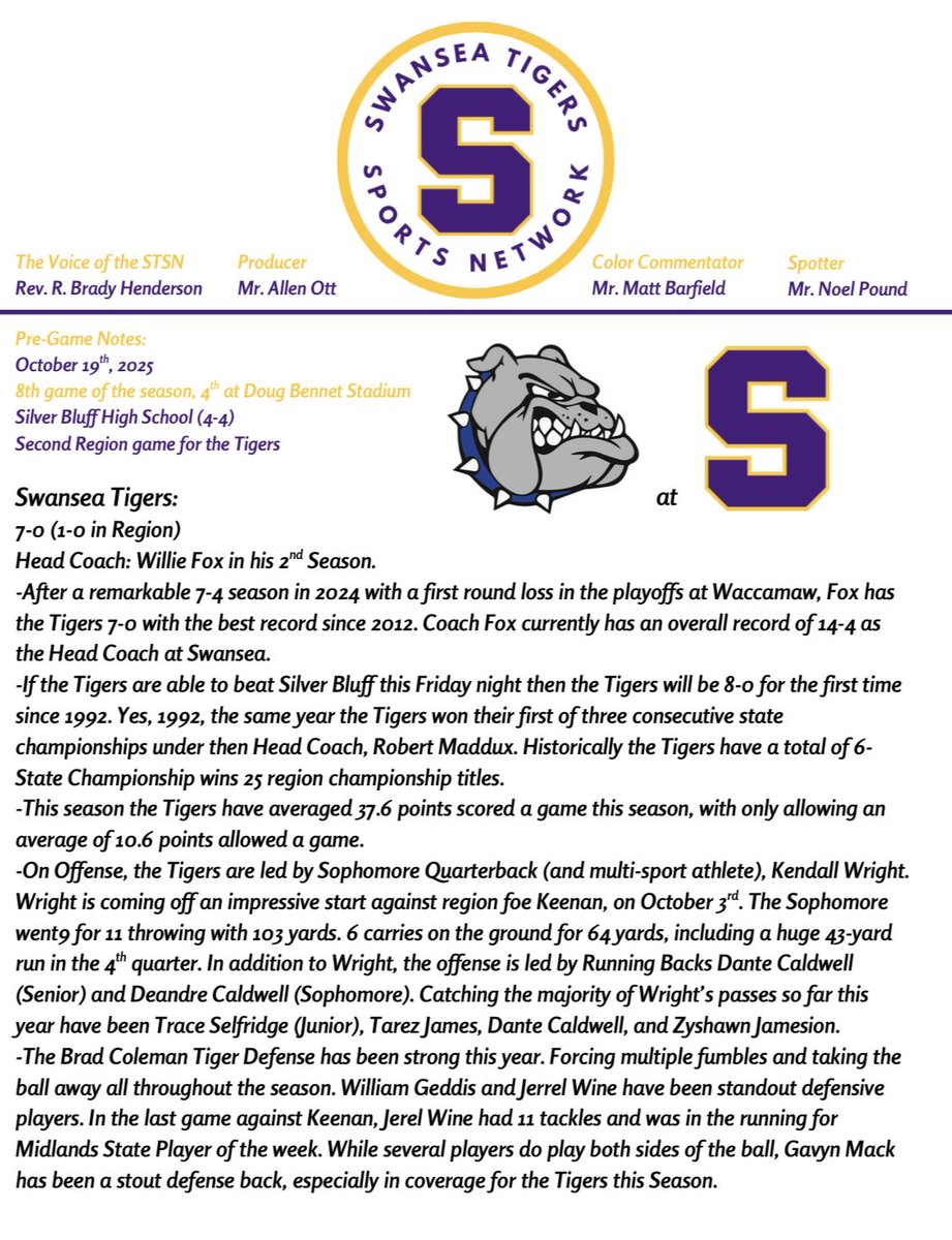 Swansea Tiger Sports Network tweet media