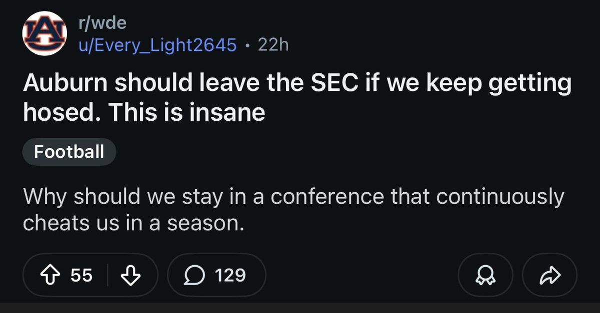 MichaelWBratton's tweet image. It might be time for Auburn to leave the SEC to get treated fairly
reddit.com/r/wde/s/Lpk8H4…