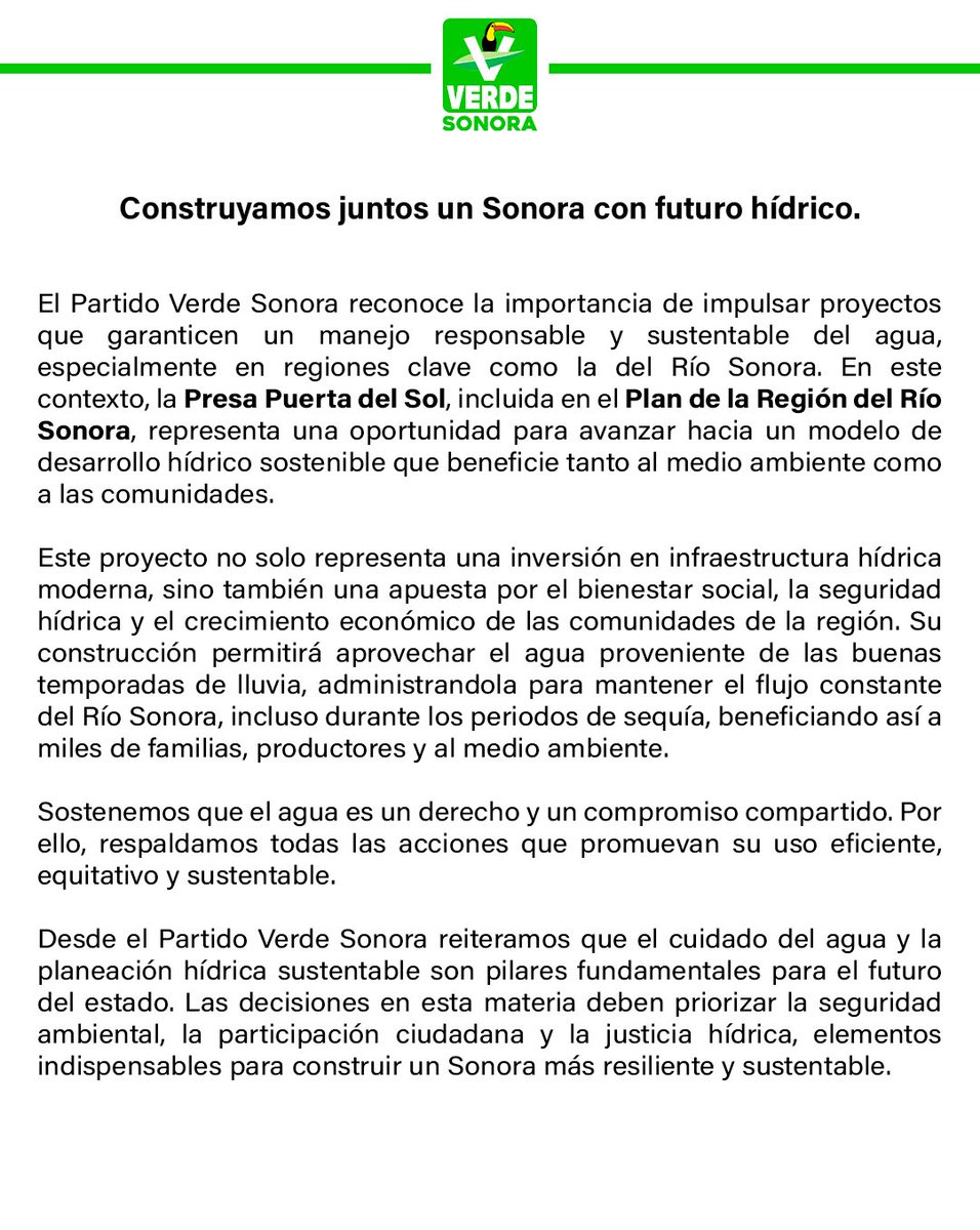 💧Construyamos juntos un Sonora con futuro hídrico.