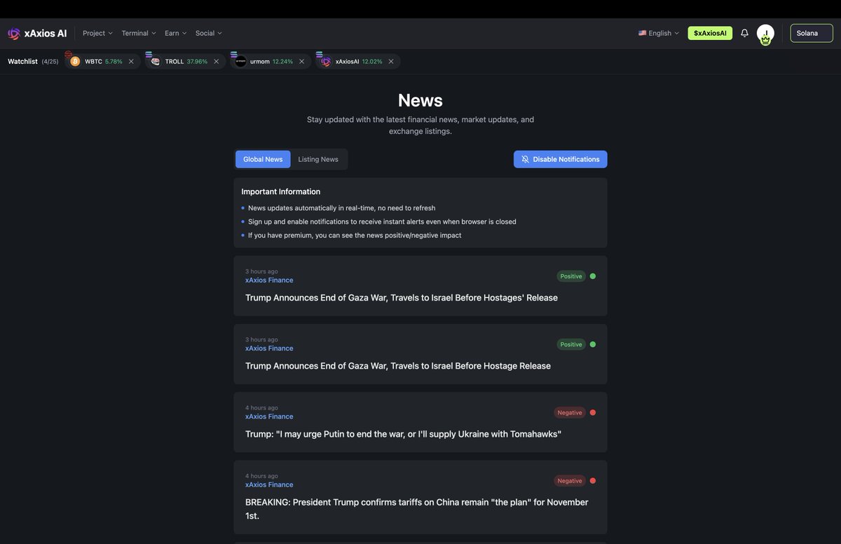 Following the news in the language you want really makes understanding easier. Everyone saw how important news is.

Multiply its power with AI, and it's free!
xaxios.com/terminal/news

#CryptoMarket $btc $eth $sol #BreakingNews #Trump #TrumpTariffs #Israel