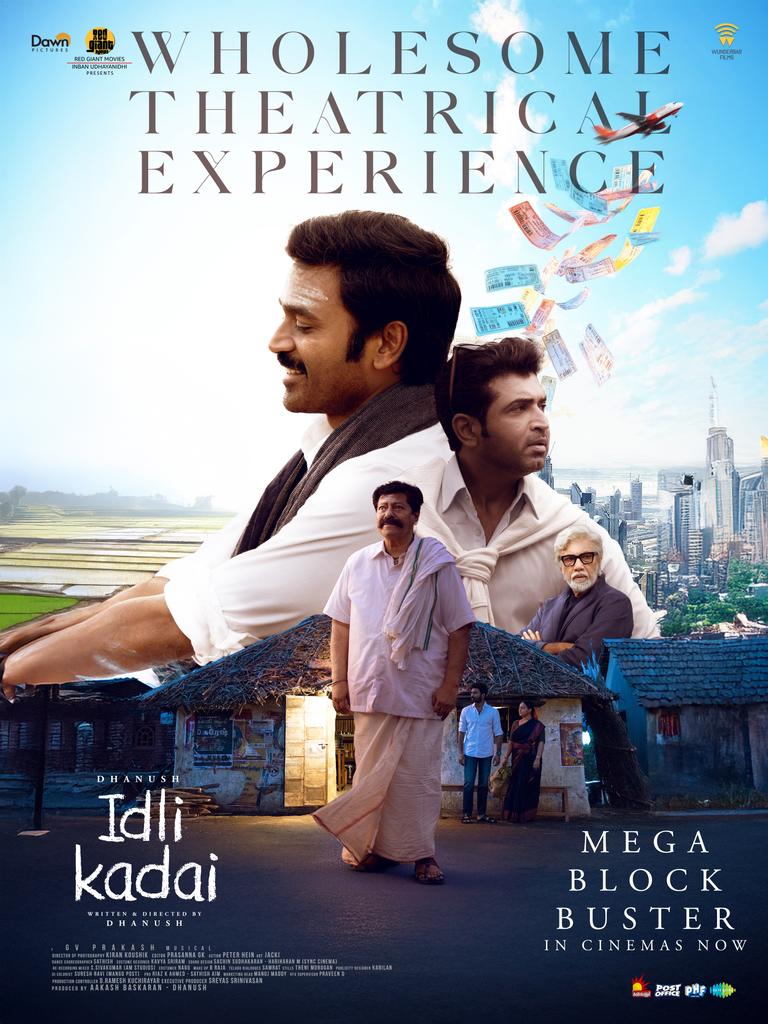ramcinepro's tweet photo. Big screens, bigger smiles😄 

#IdliKadai – The wholesome theatrical treat your family deserves ♨️

@dhanushkraja @arunvijayno1 @RedGiantMovies_  @gvprakash @ https://t.co/xRZS6bRwIw