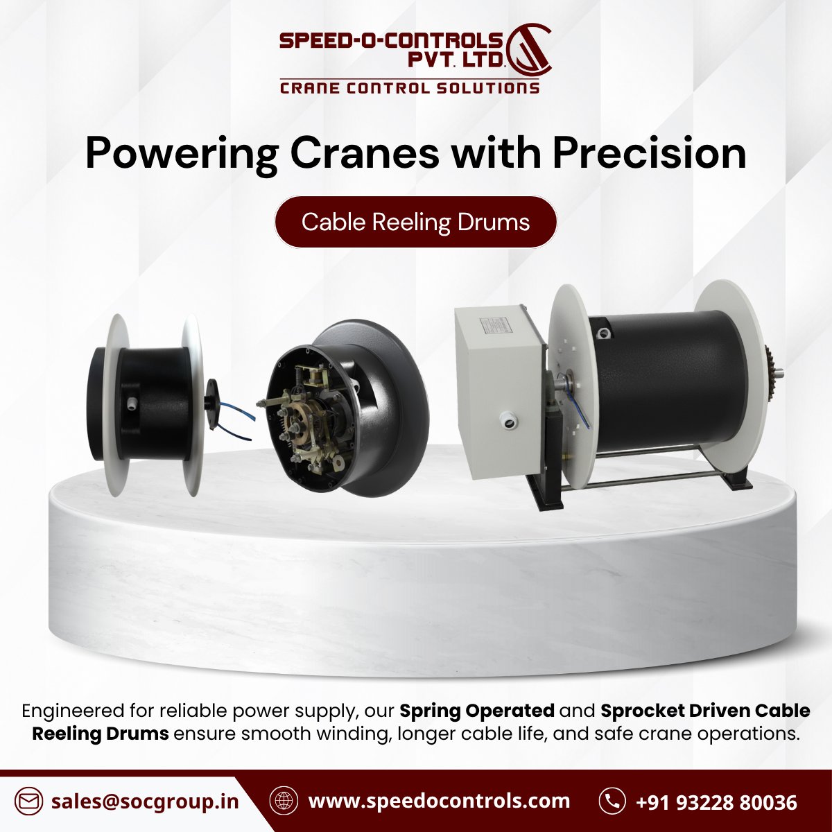 SpeedOControls's tweet image. Power that moves with you ⚙️

At Speed-O-Controls, our Cable Reeling Drums (CRD) deliver reliable power for cranes, hoists &amp;amp; magnets — built for safety, precision &amp;amp; performance.

🟠 Spring Operated
🔵 Sprocket Driven
#SpeedOControls #CRD #CraneSafety #MaterialHandling