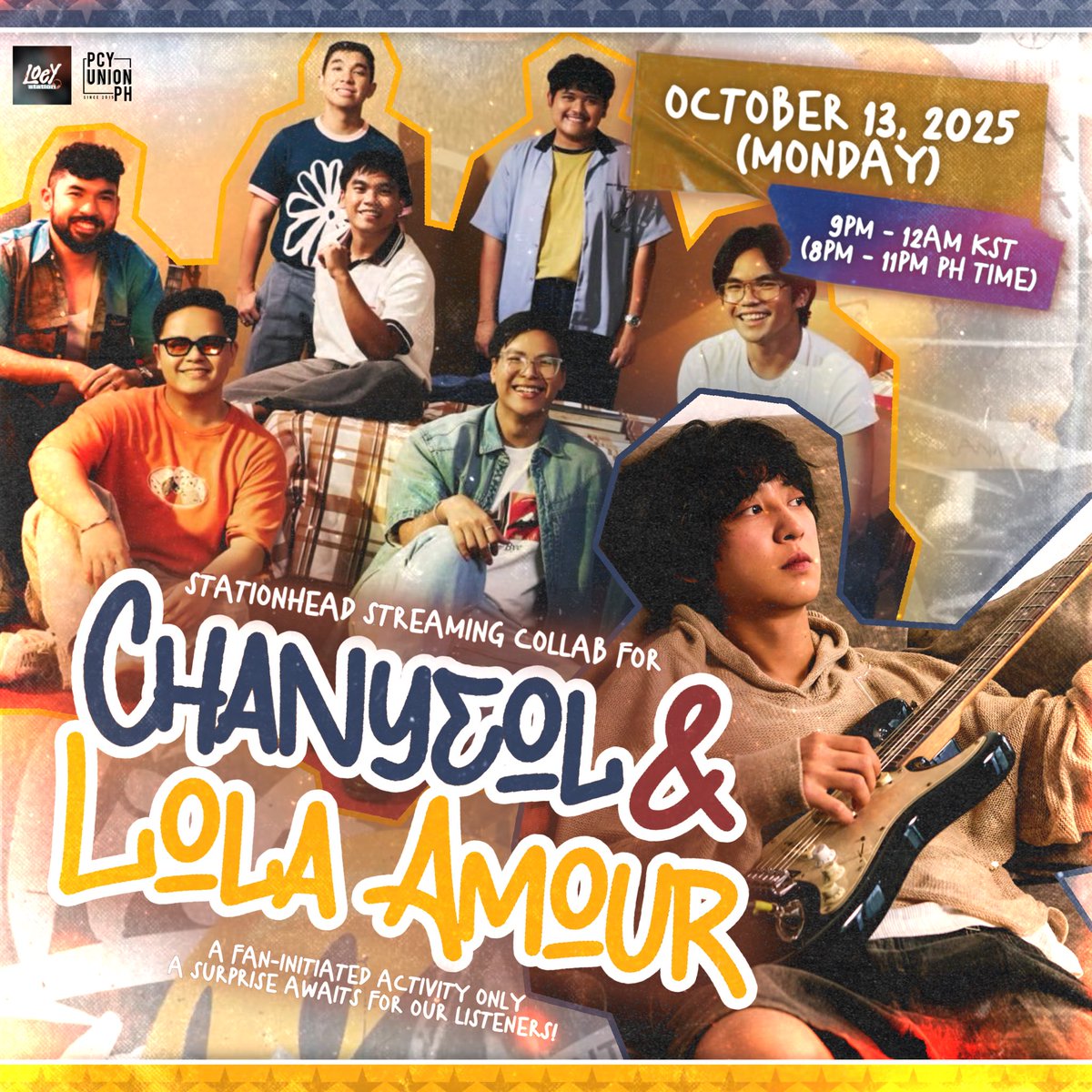 ✨STATIONHEAD COLLABORATION✨

EASE UP with us as we have FALLEN in love this Monday night for our #CHANYEOL and #LOLAAMOUR Stationhead streaming collab

🗓️ OCT 13, 2025 (MONDAY)
🕛 9PM-12AM KST 
(8PM - 11PM PH TIME)
📻 stationhead.com/stationloeyy

A surprise awaits for our listeners