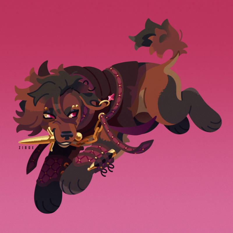 Last commission for my friend <a href="/AurumHound/">AurumHound</a> 
#lineless #chibi #dog