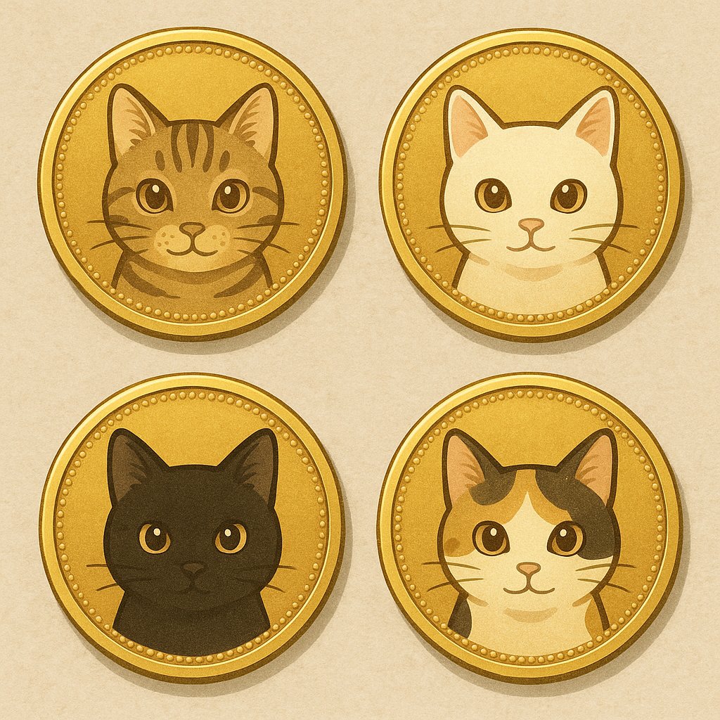 AIピクターズ今日のお題「コインコレクション」
猫さんコイン
#Aipictors #AIイラスト︎ #AIart #ねこ #猫