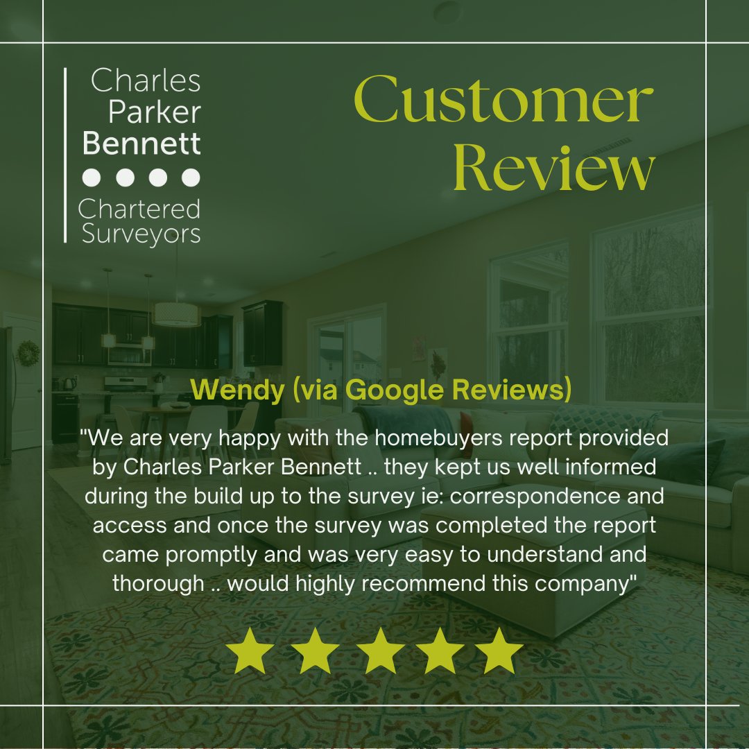 What a lovely start to the week! We're absolutely delighted to receive this fantastic review from Wendy. Thank you for your kind words and for trusting us with your homebuyers report – feedback like this makes what we do so rewarding!
#HomebuyersReport #ClientSatisfaction #CPB