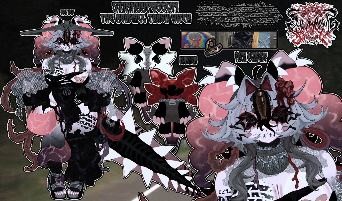 Stinkyypossum's tweet image. 🛣️ ┆𝐌𝐎𝐃𝐄𝐋 𝐑𝐄𝐕𝐄𝐀𝐋┆💀
Splatted on the highway — Now rotting in your garbage 🪳🗯️

— My name’s Stinky but doesn’t mean I smell...
I’m your totally mentally sane Opossum Roadkill Witch (lie) 🧠🦴

・Oshi Mark 🗑️ 🦷 📦
・Fans/Mascot Muncher 🥩

#ENVtubers | #modelreveal |…