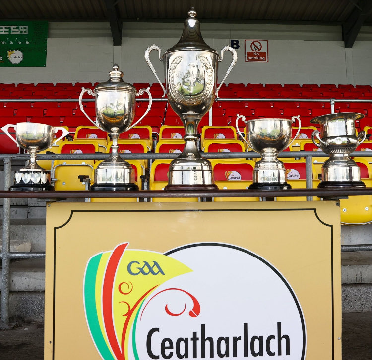 🏆County Final weekend fixtures:

Friday
7.30pm:Junior C
<a href="/BallonGFC/">Ballon GFC</a> v <a href="/stpatricksgaa/">St Patricks Co. Carlow</a> 

Saturday
4pm:Junior B
<a href="/ClonmoreGFC/">Clonmore GFC</a> v <a href="/Eireogcarlow/">Éire Óg CLG Carlow</a> 
6pm:Intermediate 
<a href="/BallonGFC/">Ballon GFC</a> v <a href="/Grange_GAA/">Grange GAA</a> 

Sunday
2pm:Junior A
<a href="/FightingCocksGF/">The Fighting Cocks CLG</a> v <a href="/LeighlinGfc/">Leighlinbridge GFC</a> 
4pm:Senior
<a href="/OldLeighlinGFC/">Old Leighlin GAA</a> v <a href="/RathvillyGAA/">Rathvilly GAA Club</a>