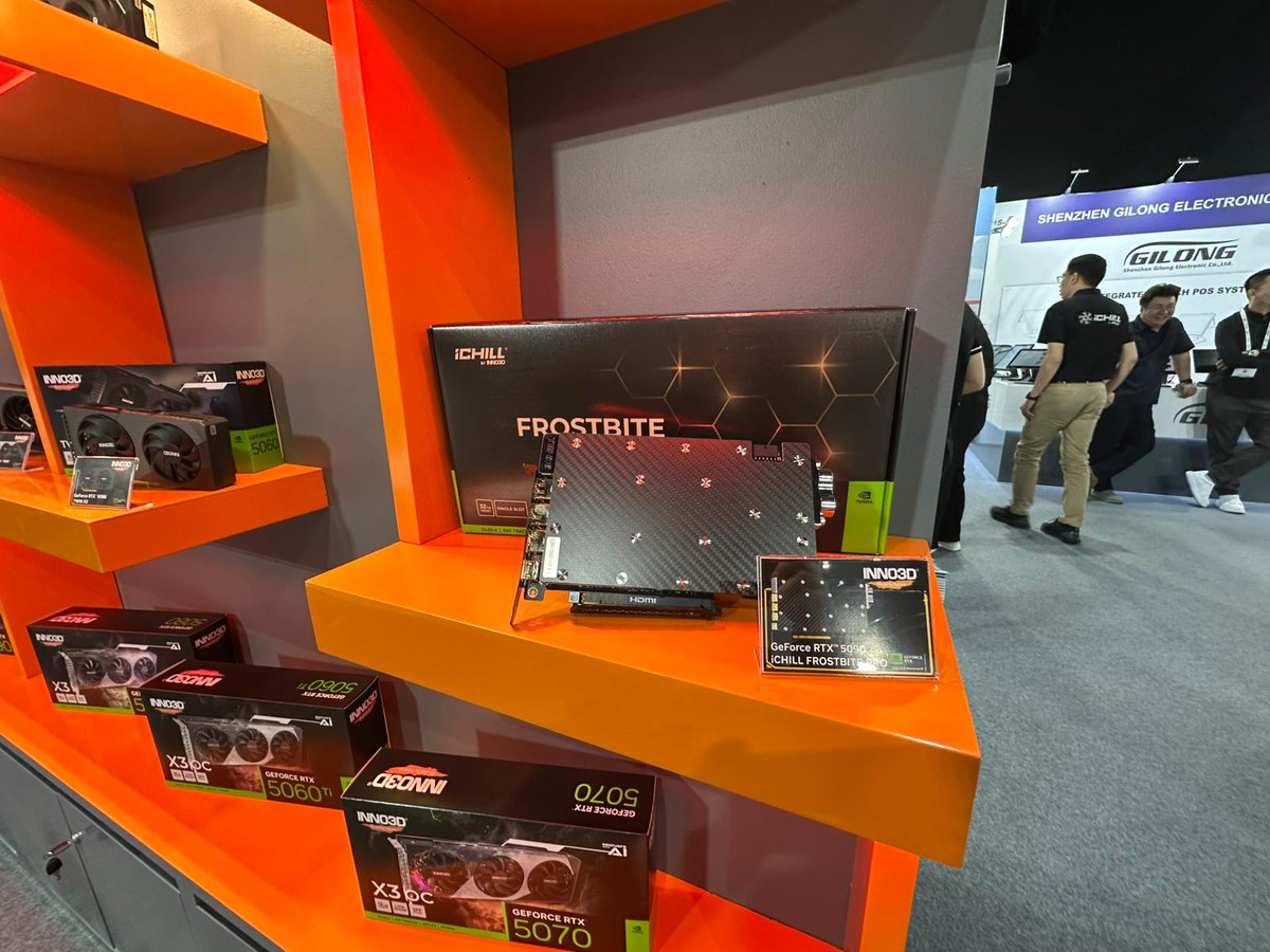 Inno3D's tweet image. We are here at @GITEX 2025! Come find us for quick chats and get to see our latest RTX 50 Series line-up, plus our signature models like RTX 5080 X3 OC WHITE &amp;amp; iCHILL Frostbite at full glance!💯🤘

VENUE: H15-36

#gitex #gitex2025 #inno3d #brutalbynature #ichill #gpu #pcgaming…