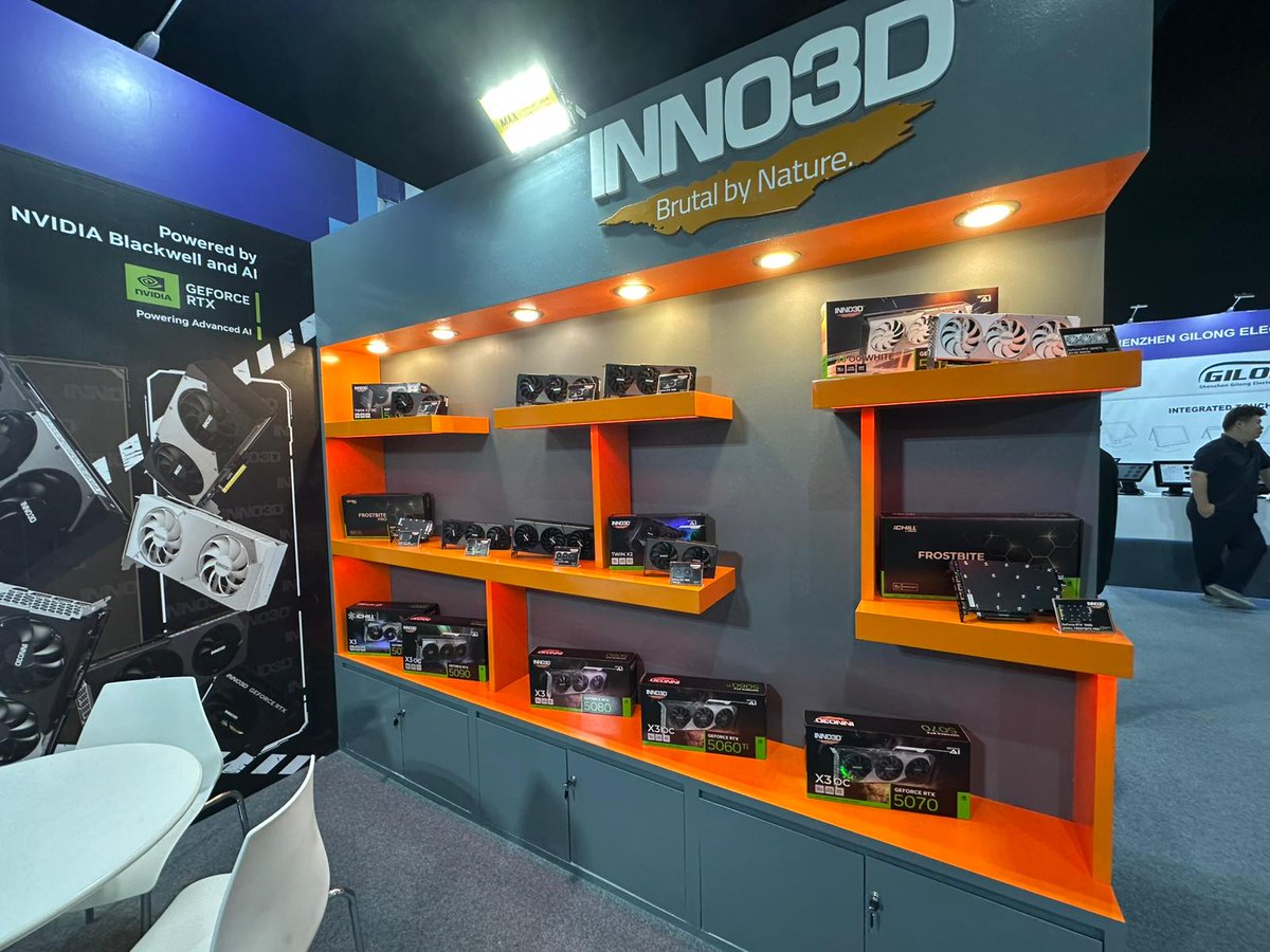 Inno3D's tweet image. We are here at @GITEX 2025! Come find us for quick chats and get to see our latest RTX 50 Series line-up, plus our signature models like RTX 5080 X3 OC WHITE &amp;amp; iCHILL Frostbite at full glance!💯🤘

VENUE: H15-36

#gitex #gitex2025 #inno3d #brutalbynature #ichill #gpu #pcgaming…
