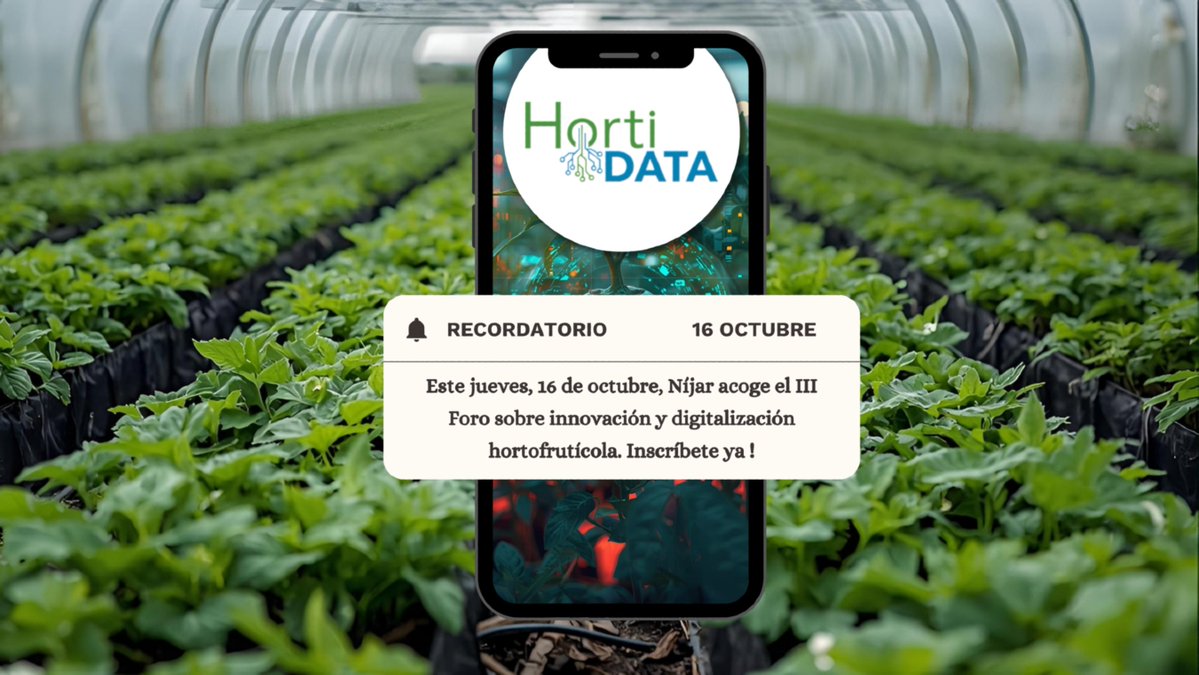 🚨 ¡Inscripciones a punto de cerrar!

Quedan pocas plazas para el III Foro HortiDATA en Níjar 🌿💻

No te pierdas las últimas novedades en innovación y digitalización hortofrutícola y conecta con expertos del sector.

Últimas plazas de inscripción en la bio❗