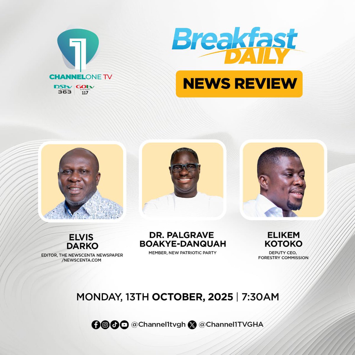 Citi973's tweet image. Join us today for the News Review segment on #BreakfastDaily, as we bring you the headlines, the bold perspectives, and the ideas shaping your world.
Tune in live on Channel One TV and join the conversation!
