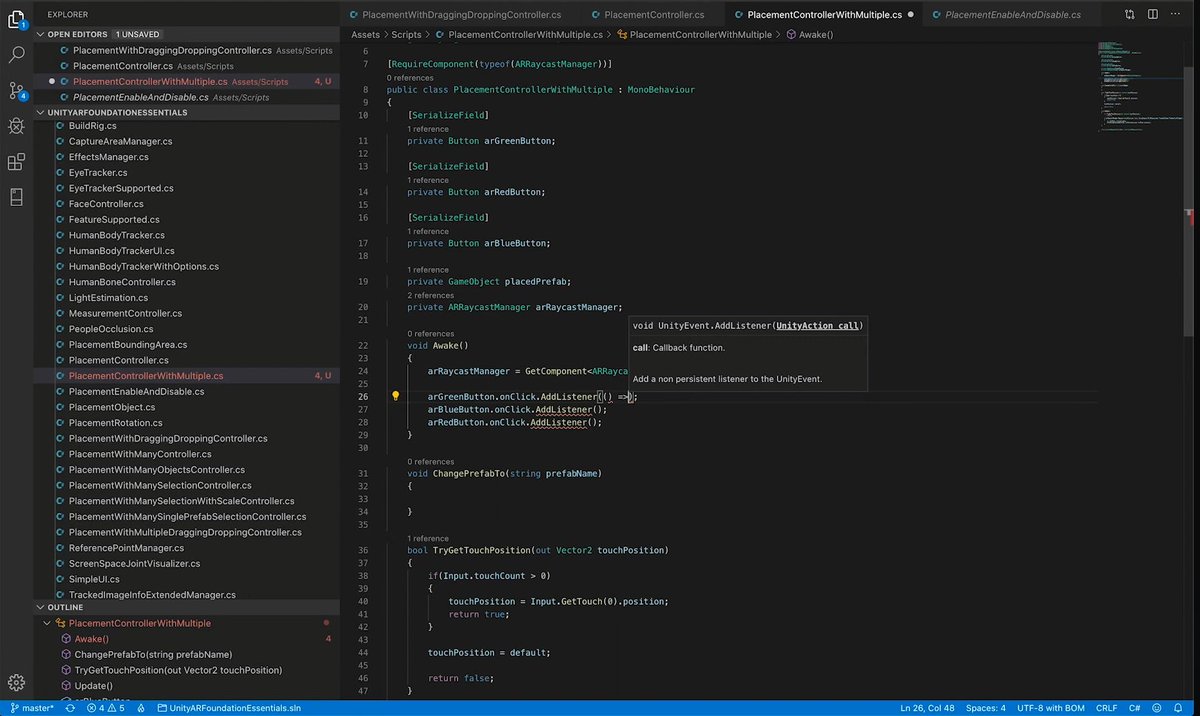 dev_spatial's tweet image. #ARFoundation #Unity3D #ARDevelopment
 Day 5 of my AR/VR Development Journey!
Learned how to:
( • ) Place different prefabs on detected AR planes

( • ) Enable and disable plane detection dynamically in Unity

Each day is making AR development feel more real and exciting!