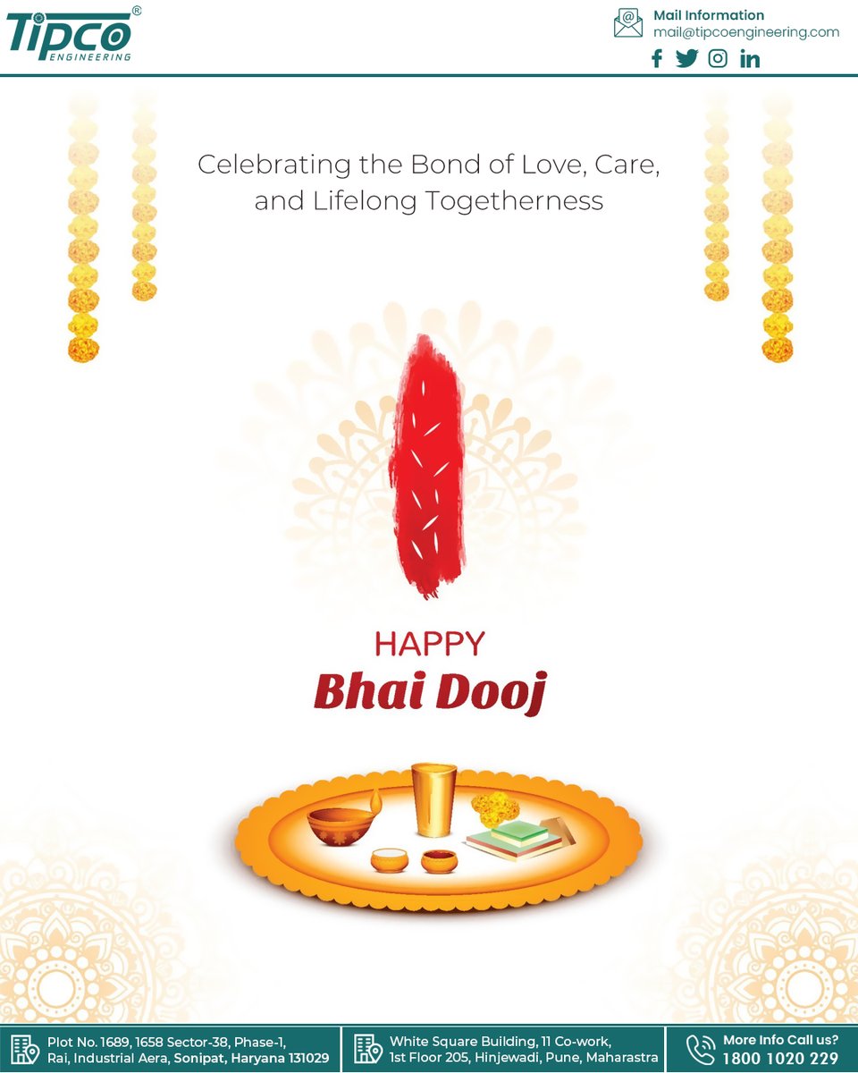 tipcoengineer's tweet image. Celebrating the bond that grows stronger with every smile, every memory, and every moment of care ❤️
Let’s honor the unbreakable connection between a brother and sister — a bond of love, protection, and lifelong togetherness. 
.
.
.
#happybhaidooj #brothersisterbond #bhaidooj