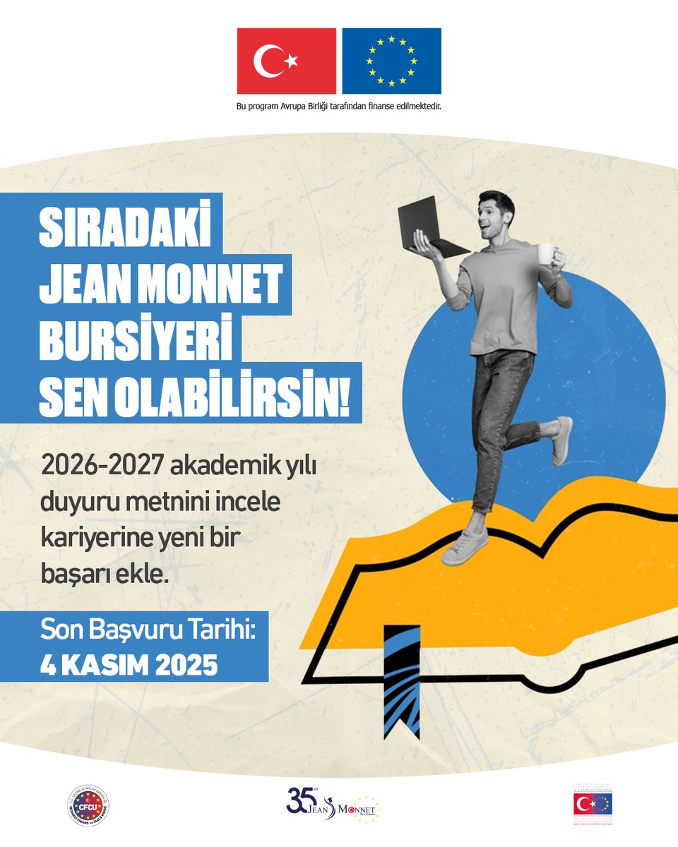 jeanmonnetbursu's tweet image. Sıradaki Jean Monnet bursiyeri sen olabilirsin!

Son Başvuru Tarihi: 4 Kasım 2025

#jeanmonnetbursu #jeanmonnet #jeanmonnetbursiyerleri #avrupabirliği

@ABBaskanligi @EUDelegationTur @cfcuturkiye