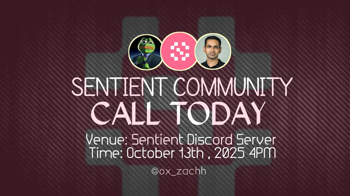 0x_zachh's tweet image. Tune in for @SentientAGI ama today featuring co-founder of Sentient @hstyagi 

There&apos;s no particular topic but according to the team, he&apos;ll discuss about Sentient mission and he&apos;ll also answer questions from community members

Prepare your questions today, come meet us in the…